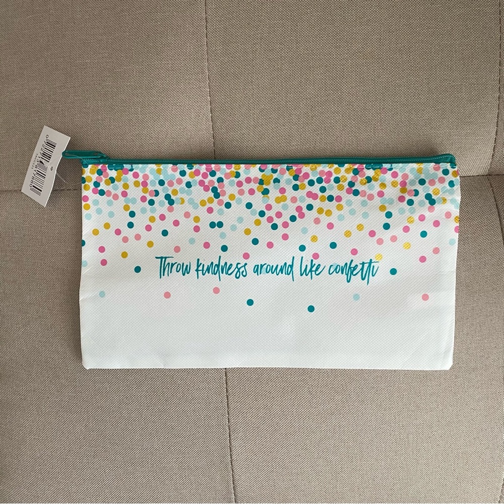 Thrive Causemetics Makeup Bag Confetti Cosmetic Pouch Travel Organizer NWT